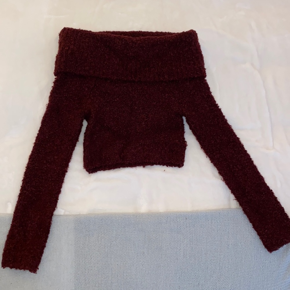 Maroon off the shoulder sweater